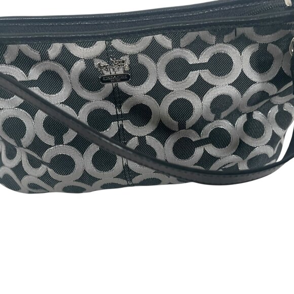 Coach Canvas Black and Silver Signature C Handbag - Picture 4 of 11
